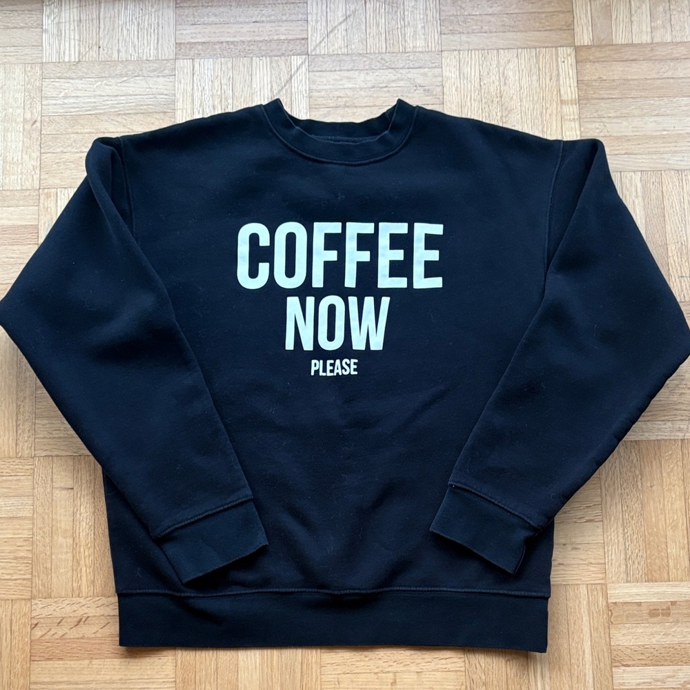 Black Brunette the Label 'Coffee Now Please' Sweatshirt